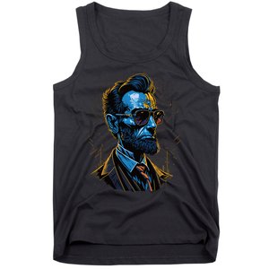 Abraham Lincoln Hip Graffiti Style Tank Top