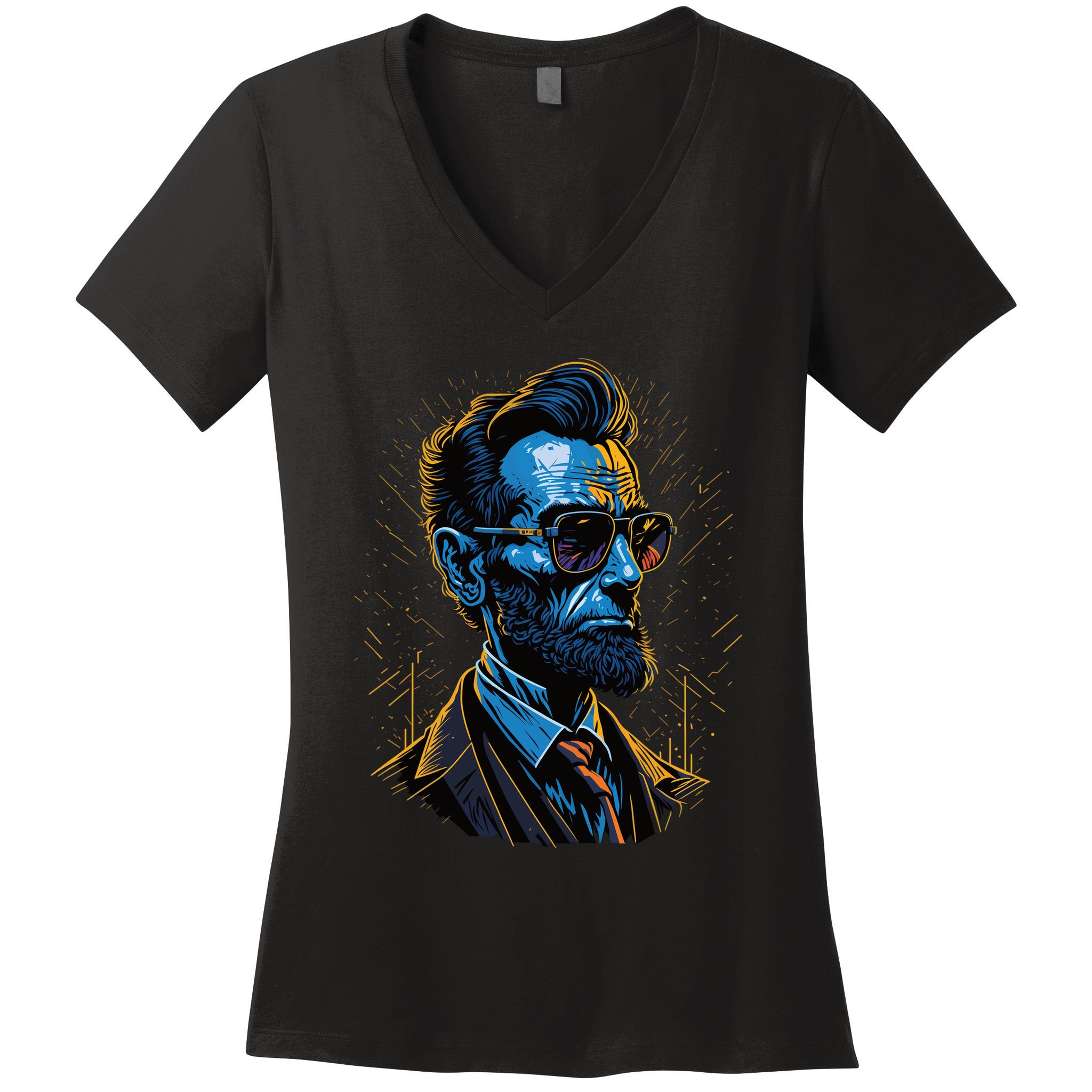 Abraham Lincoln Hip Graffiti Style Women's V-Neck T-Shirt