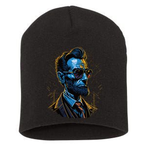 Abraham Lincoln Hip Graffiti Style Short Acrylic Beanie