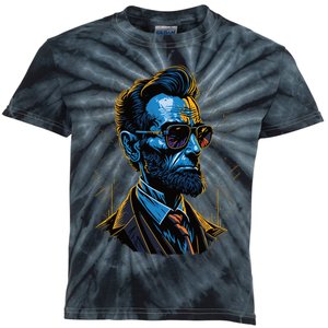 Abraham Lincoln Hip Graffiti Style Kids Tie-Dye T-Shirt