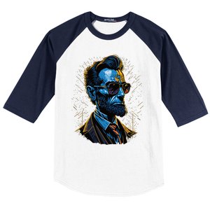 Abraham Lincoln Hip Graffiti Style Baseball Sleeve Shirt