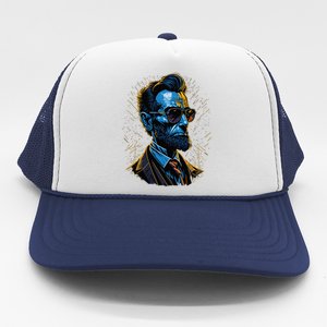 Abraham Lincoln Hip Graffiti Style Trucker Hat