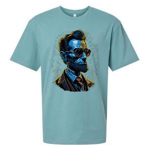 Abraham Lincoln Hip Graffiti Style Sueded Cloud Jersey T-Shirt