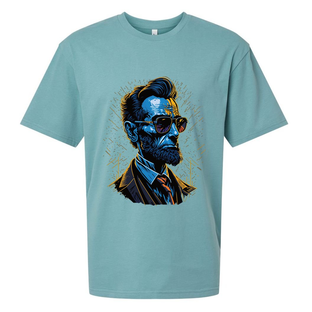 Abraham Lincoln Hip Graffiti Style Sueded Cloud Jersey T-Shirt