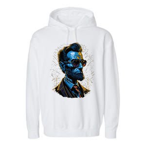 Abraham Lincoln Hip Graffiti Style Garment-Dyed Fleece Hoodie