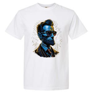 Abraham Lincoln Hip Graffiti Style Garment-Dyed Heavyweight T-Shirt