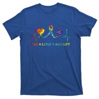 Autism Love Heart Puzzle Piece Autism Heartbeat Meaningful Gift T-Shirt