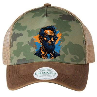 Abraham Lincoln Hipster Legacy Tie Dye Trucker Hat