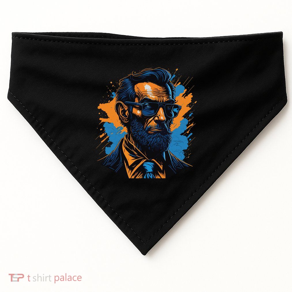 Abraham Lincoln Hipster USA-Made Doggie Bandana