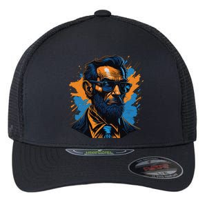 Abraham Lincoln Hipster Flexfit Unipanel Trucker Cap