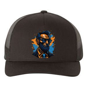 Abraham Lincoln Hipster Yupoong Adult 5-Panel Trucker Hat