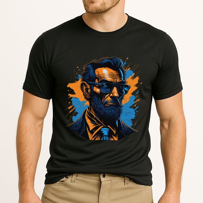 Abraham Lincoln Hipster Cooling Performance Crew T-Shirt