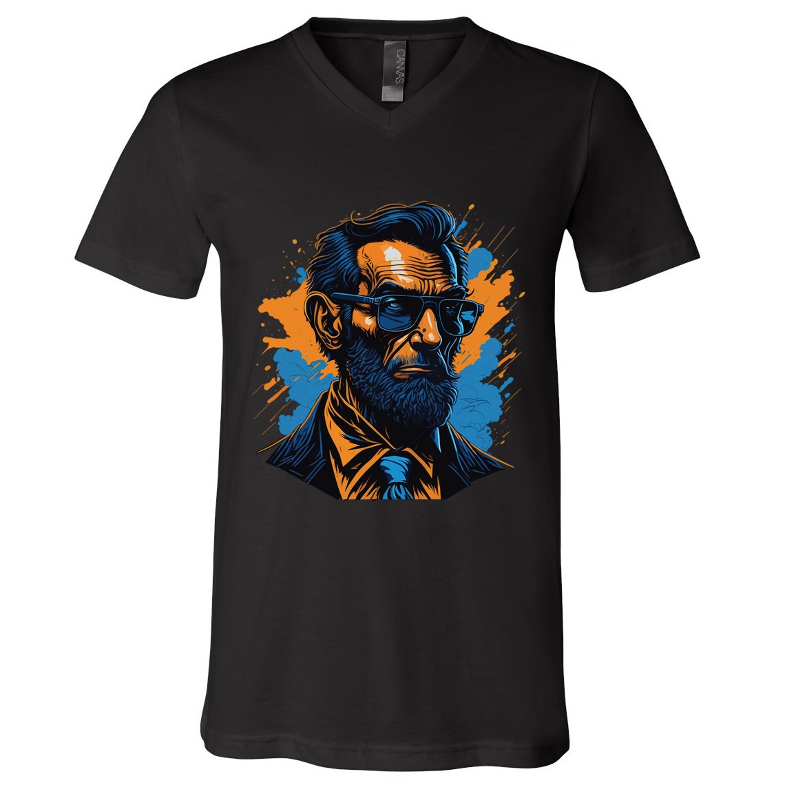 Abraham Lincoln Hipster V-Neck T-Shirt
