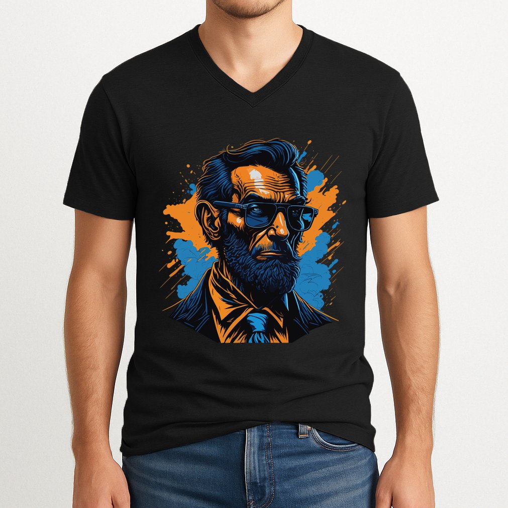 Abraham Lincoln Hipster V-Neck T-Shirt