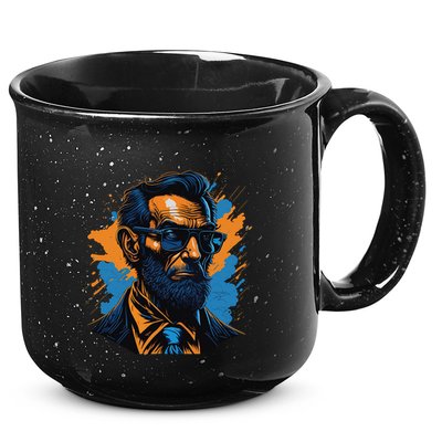 Abraham Lincoln Hipster 15oz Campfire Ceramic Mug