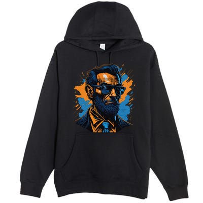 Abraham Lincoln Hipster Premium Pullover Hoodie