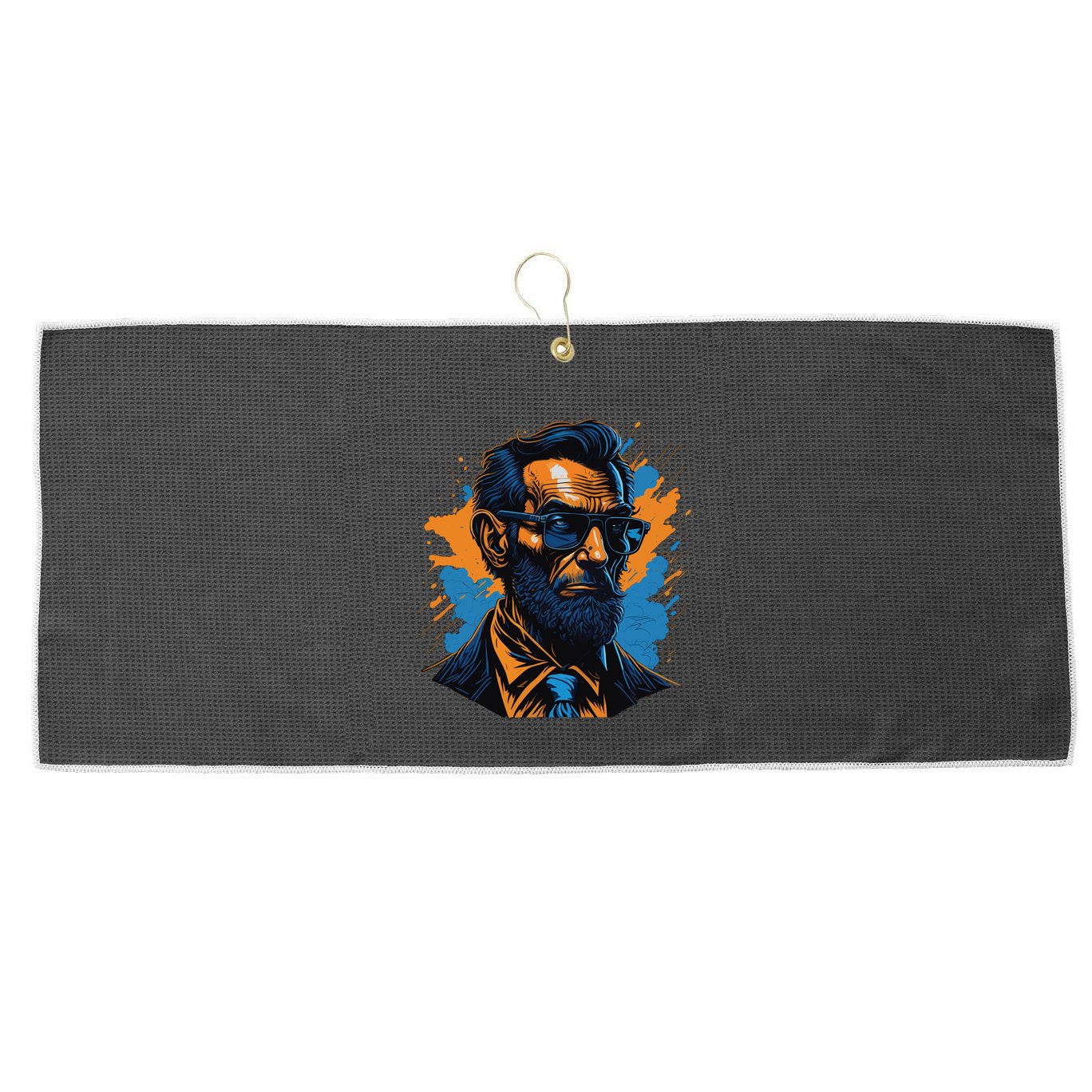Abraham Lincoln Hipster Large Microfiber Waffle Golf Towel