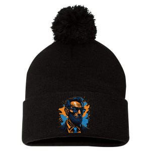 Abraham Lincoln Hipster Pom Pom 12in Knit Beanie