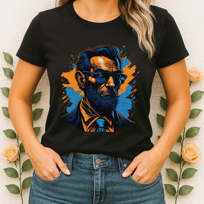Abraham Lincoln Hipster Womens T-Shirt