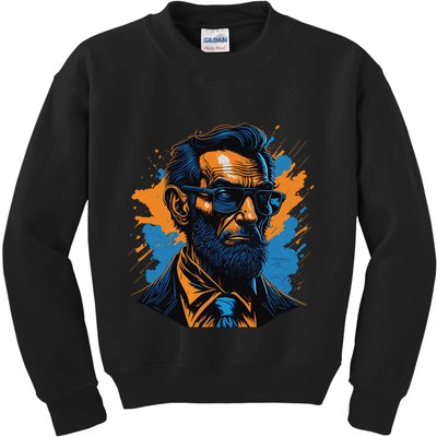 Abraham Lincoln Hipster Kids Sweatshirt