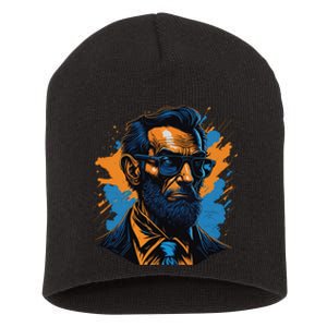 Abraham Lincoln Hipster Short Acrylic Beanie