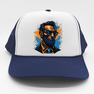 Abraham Lincoln Hipster Trucker Hat