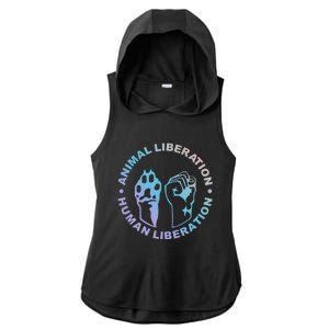 Animal Liberation Hu Liberation Animal Rights Meaningful Gift Ladies PosiCharge Tri-Blend Wicking Draft Hoodie Tank