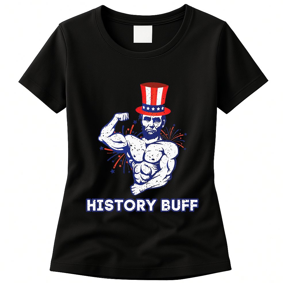 Abraham Lincoln History Buff Funny Weightlifting Workout Gym Womens T-Shirt