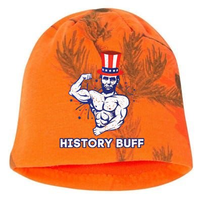 Abraham Lincoln History Buff Funny Weightlifting Workout Gym Kati - Camo Knit Beanie