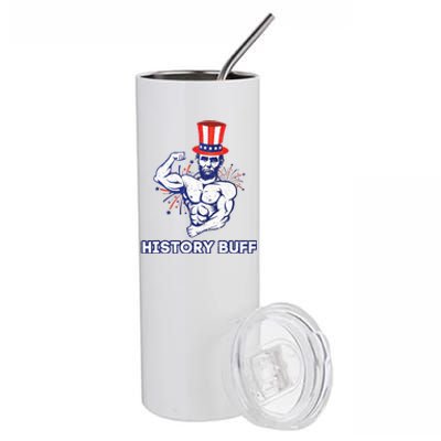 Abraham Lincoln History Buff Funny Weightlifting Workout Gym Stainless Steel Tumbler