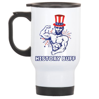 Abraham Lincoln History Buff Funny Weightlifting Workout Gym Stainless Steel Travel Mug