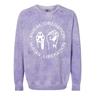 Animal Liberation Hu Liberation Vegan Activist Funny Gift Colorblast Crewneck Sweatshirt