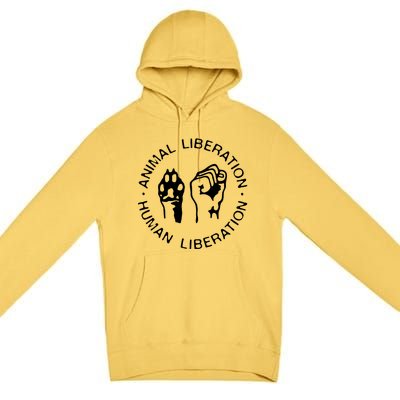 Animal Liberation Hu Liberation Vegan Activist Funny Gift Premium Pullover Hoodie