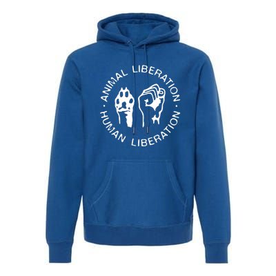 Animal Liberation Hu Liberation Vegan Activist Funny Gift Premium Hoodie