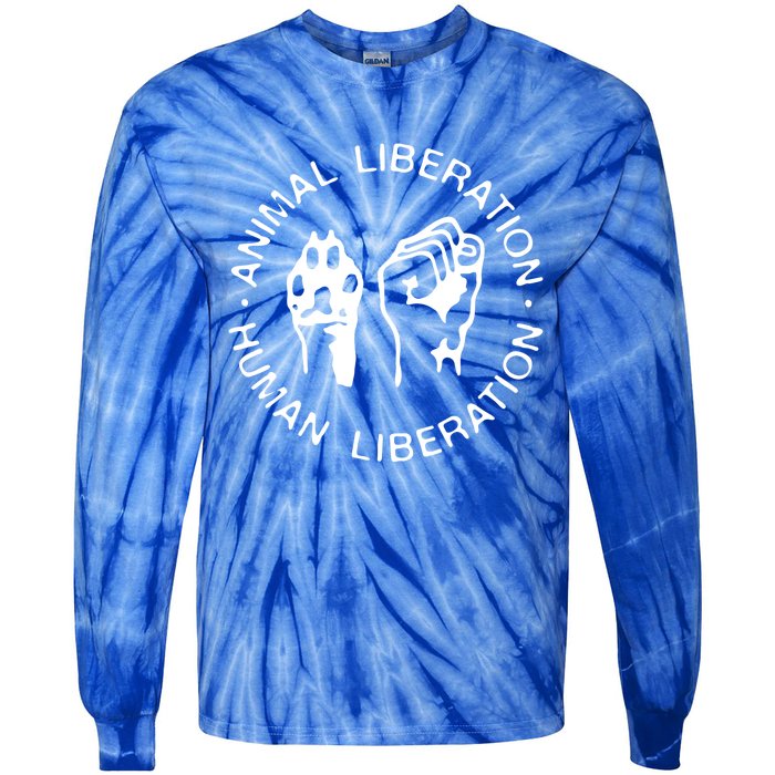 Animal Liberation Hu Liberation Vegan Activist Funny Gift Tie-Dye Long Sleeve Shirt