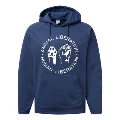 Animal Liberation Hu Liberation Vegan Activist Funny Gift Performance Fleece Hoodie