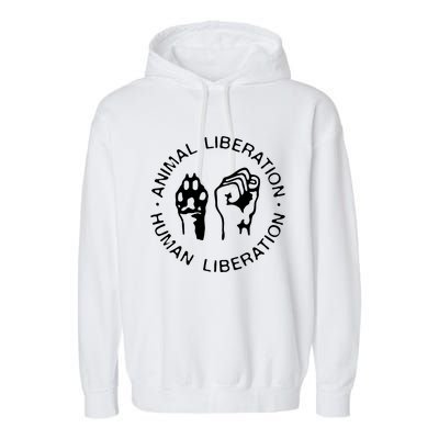 Animal Liberation Hu Liberation Vegan Activist Funny Gift Garment-Dyed Fleece Hoodie