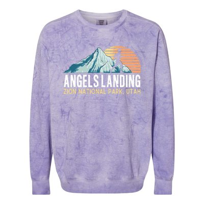 Angels Landing Hiking Trail Zion National Park Utah Colorblast Crewneck Sweatshirt