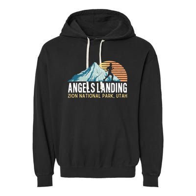 Angels Landing Hiking Trail Zion National Park Utah Garment-Dyed Fleece Hoodie