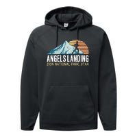 Angels Landing Hiking Trail Zion National Park Utah Performance Fleece Hoodie