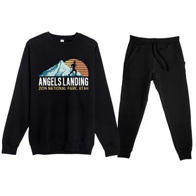 Angels Landing Hiking Trail Zion National Park Utah Premium Crewneck Sweatsuit Set