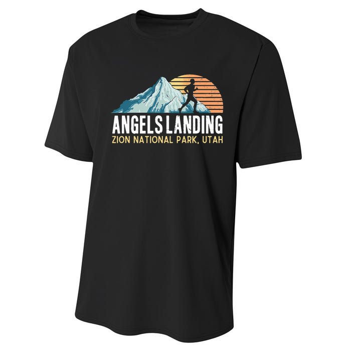 Angels Landing Hiking Trail Zion National Park Utah Performance Sprint T-Shirt