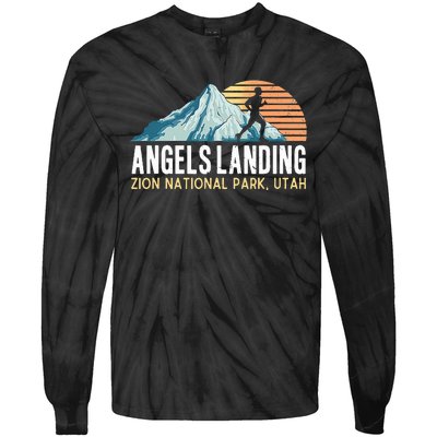 Angels Landing Hiking Trail Zion National Park Utah Tie-Dye Long Sleeve Shirt