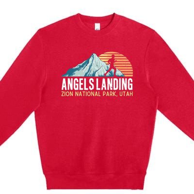 Angels Landing Hiking Trail Zion National Park Utah Premium Crewneck Sweatshirt