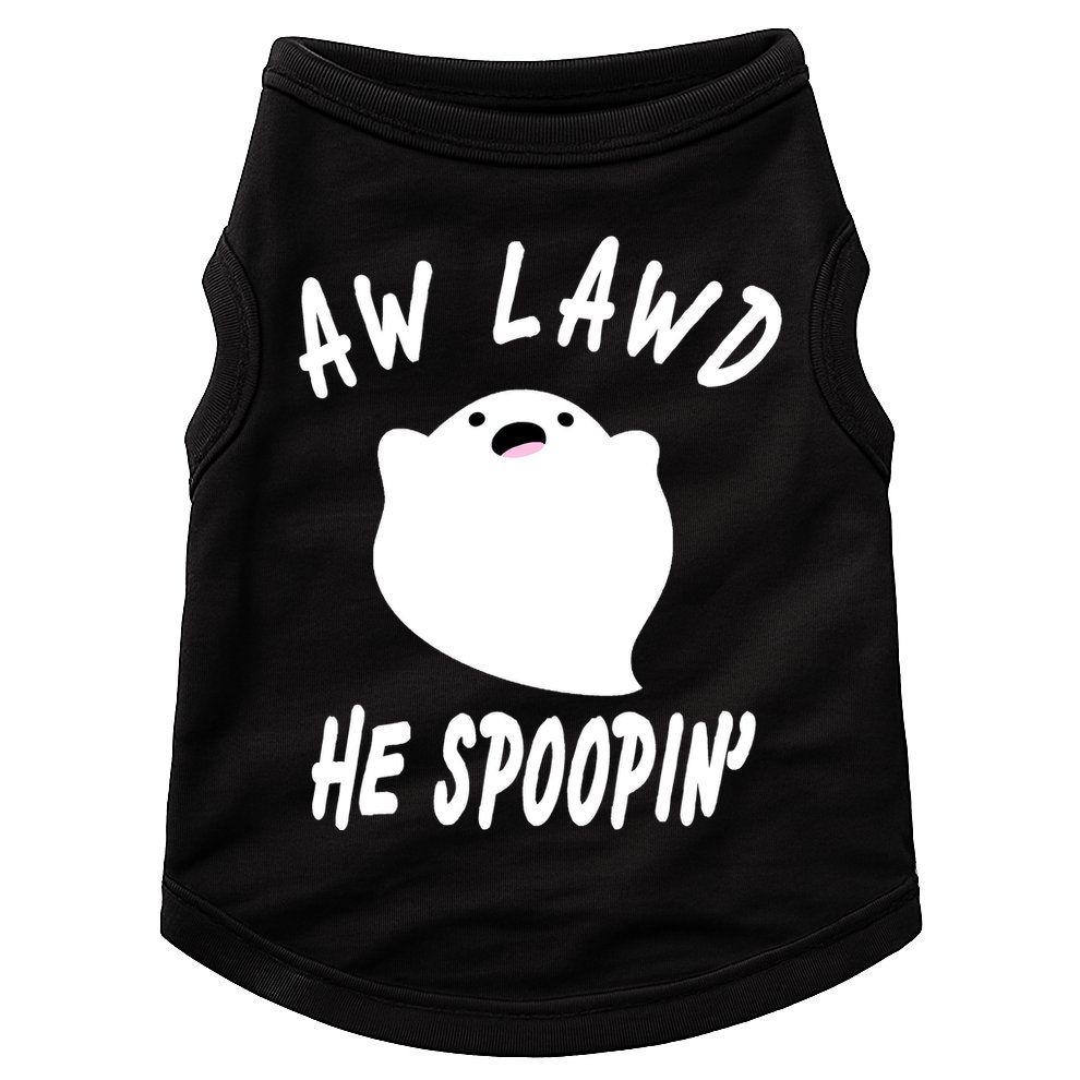 Aw Lawd He Spoopin' Concerned Ghost Design Doggie Tank