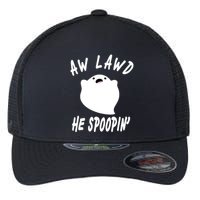 Aw Lawd He Spoopin' Concerned Ghost Design Flexfit Unipanel Trucker Cap
