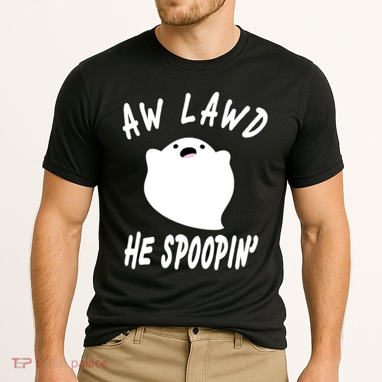 Aw Lawd He Spoopin' Concerned Ghost Design Performance Shirt