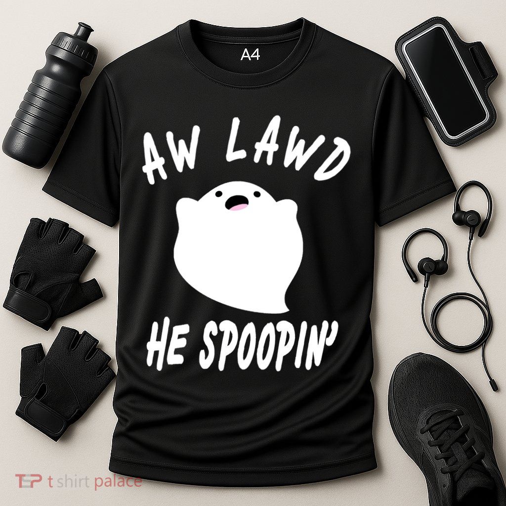 Aw Lawd He Spoopin' Concerned Ghost Design Performance Shirt