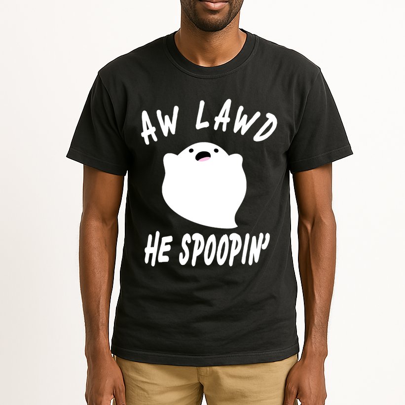 Aw Lawd He Spoopin' Concerned Ghost Design Tall T-Shirt
