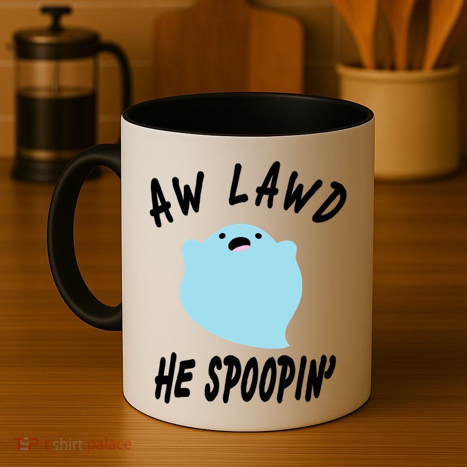 Aw Lawd He Spoopin' Concerned Ghost Design Mug